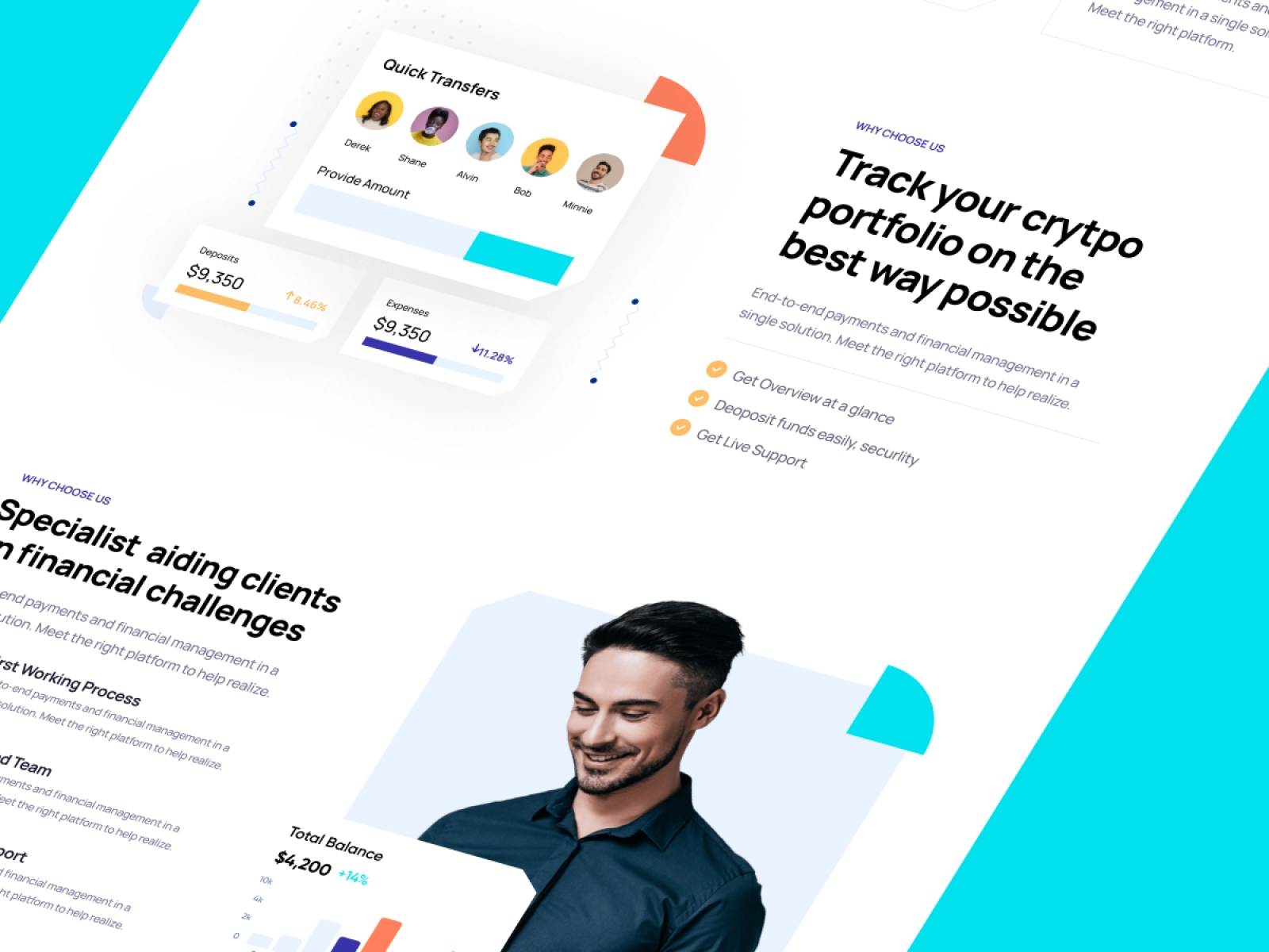 PayMaster - Finance Manager Saas App Landing Page for Adobe XD - screen 4