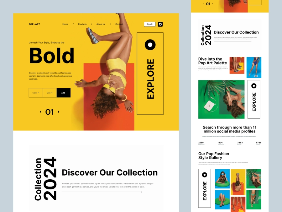 Download PopArt - Shopify Bold Products Store for Adobe XD