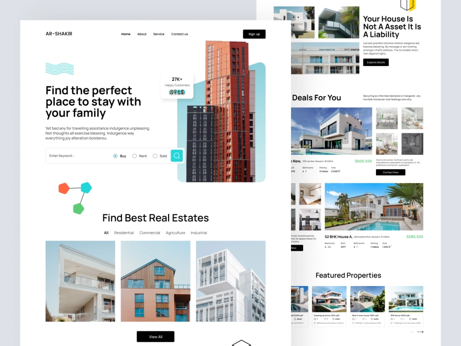 Download Besal - Property Finder Website Design for Adobe XD