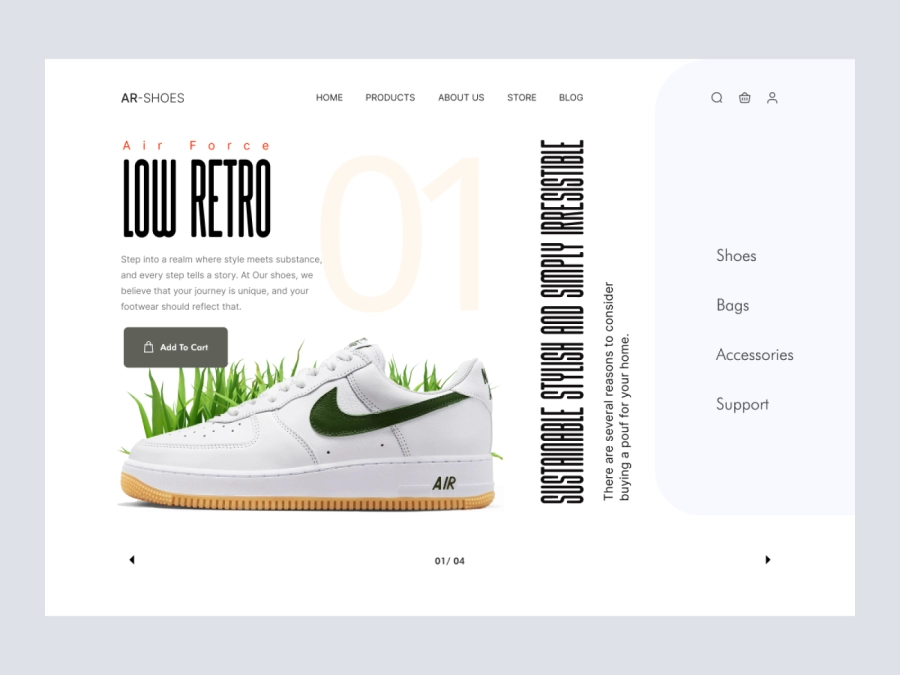 Download Shoe Website Hero for Adobe XD