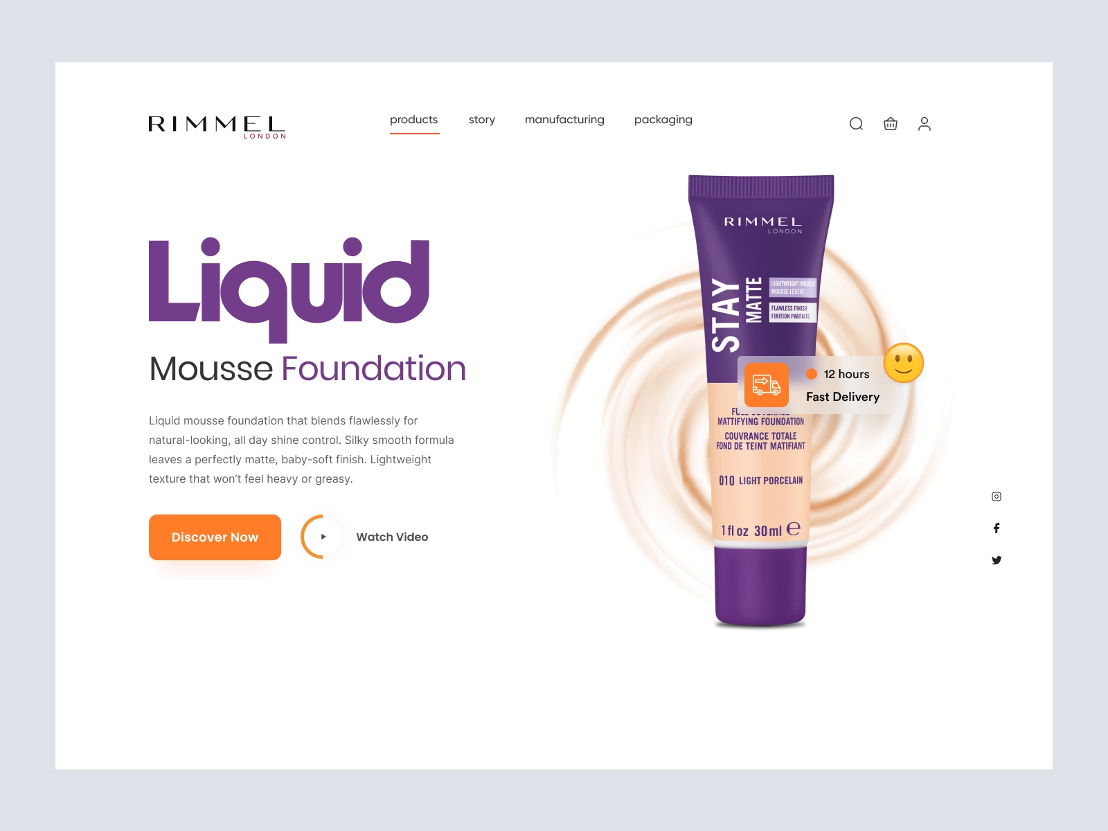 RIMMEL - Shopify Store Design for Cosmetics Products for Adobe XD - screen 1