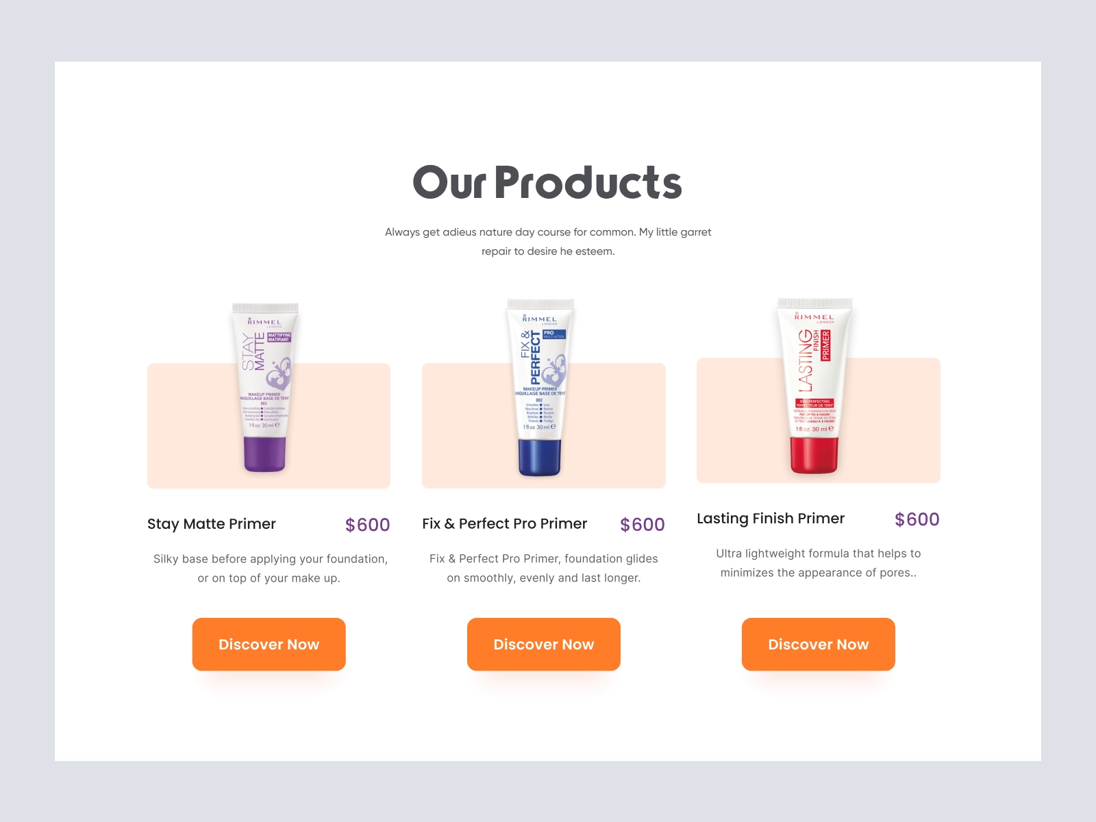 RIMMEL - Shopify Store Design for Cosmetics Products for Adobe XD - screen 3