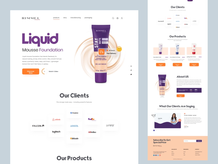 Download RIMMEL - Shopify Store Design for Cosmetics Products for Adobe XD