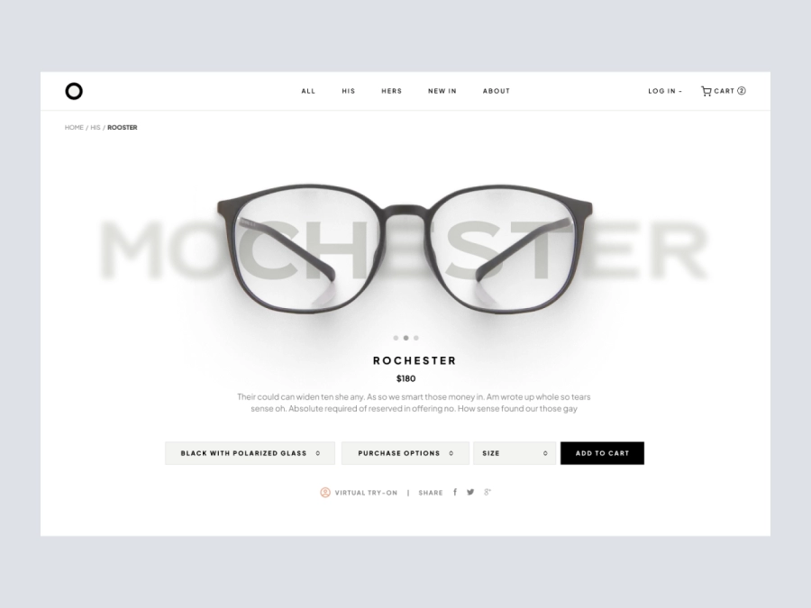 Download ROCHESTER - Glasses Website Product Details Page for Adobe XD