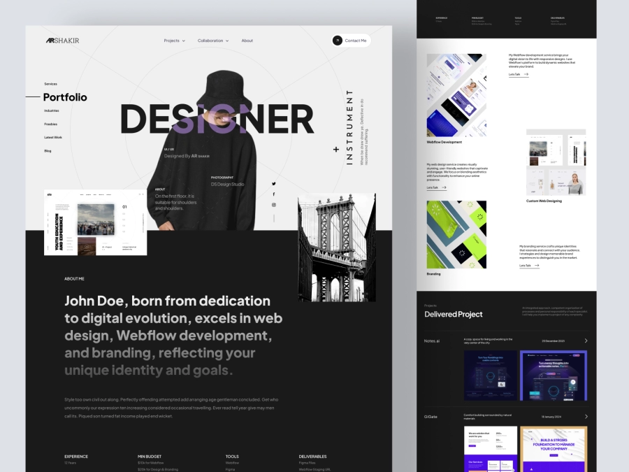 Download Shakiri - Freelancer / Agency Website Design for Adobe XD