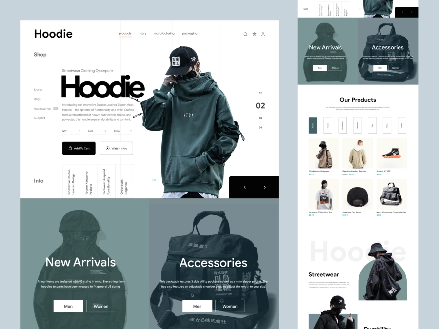 Download Shopify Website Homepage Design For Fashion Products for Adobe XD