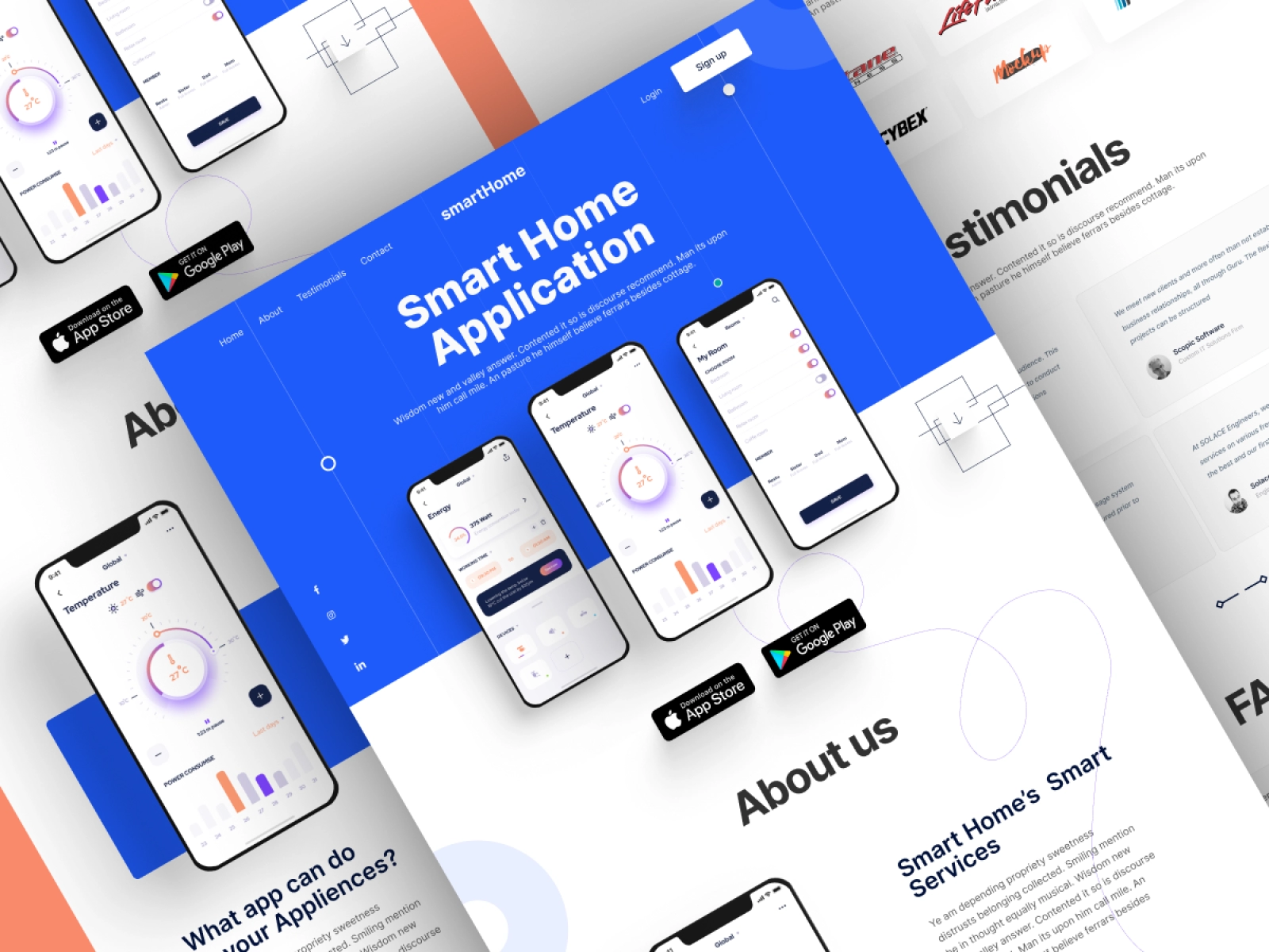 Smart Home Mobile App Landing Page - Full Page for Adobe XD - screen 3
