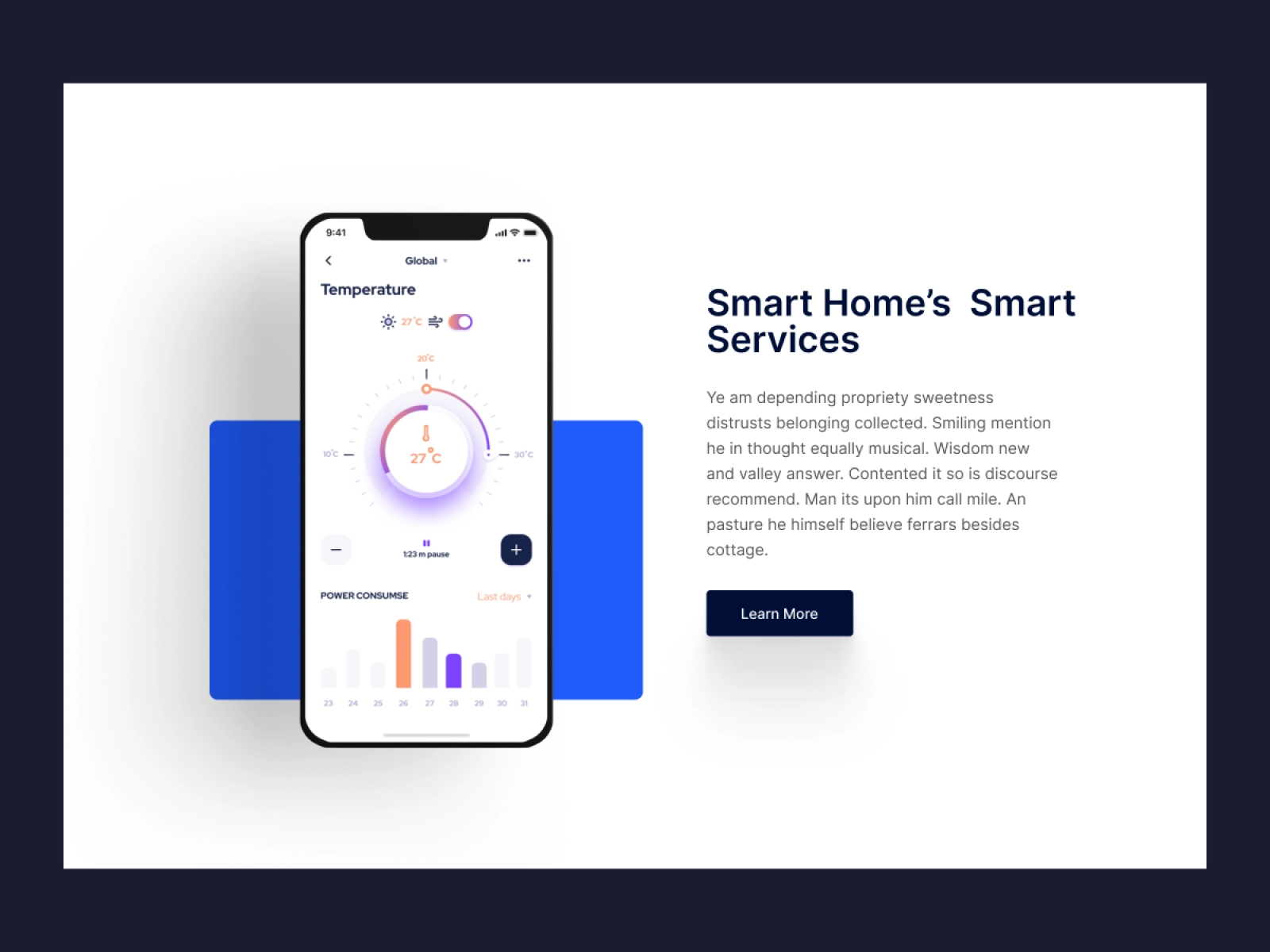 Smart Home Mobile App Landing Page - Full Page for Adobe XD - screen 5