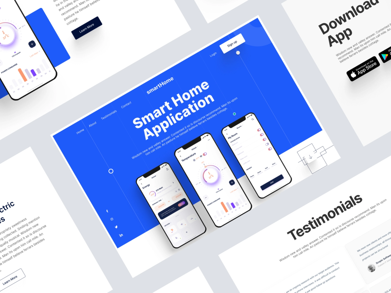 Smart Home Mobile App Landing Page - Full Page for Adobe XD - screen 6