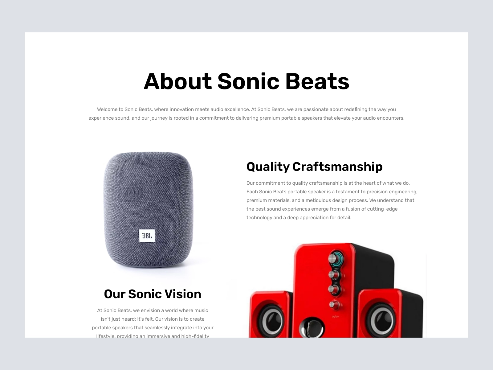 SonicBeats - Bluetooth Speakers and Radio Shopify Store for Adobe XD - screen 3