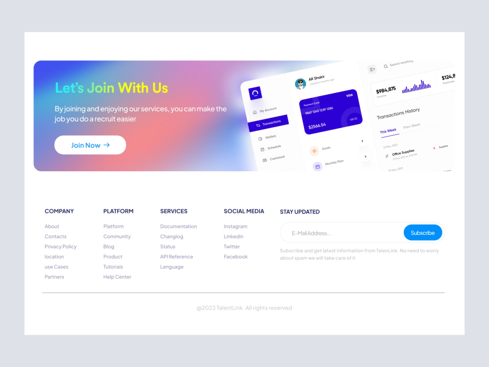 TalentLink - Saas Landing page Design for HR Management for Adobe XD - screen 6