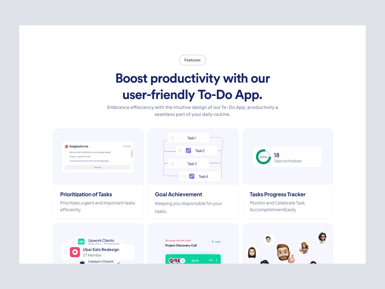 TaskHarbor - SaaS Landing Page Design for Task Management Website for Adobe XD - screen 2