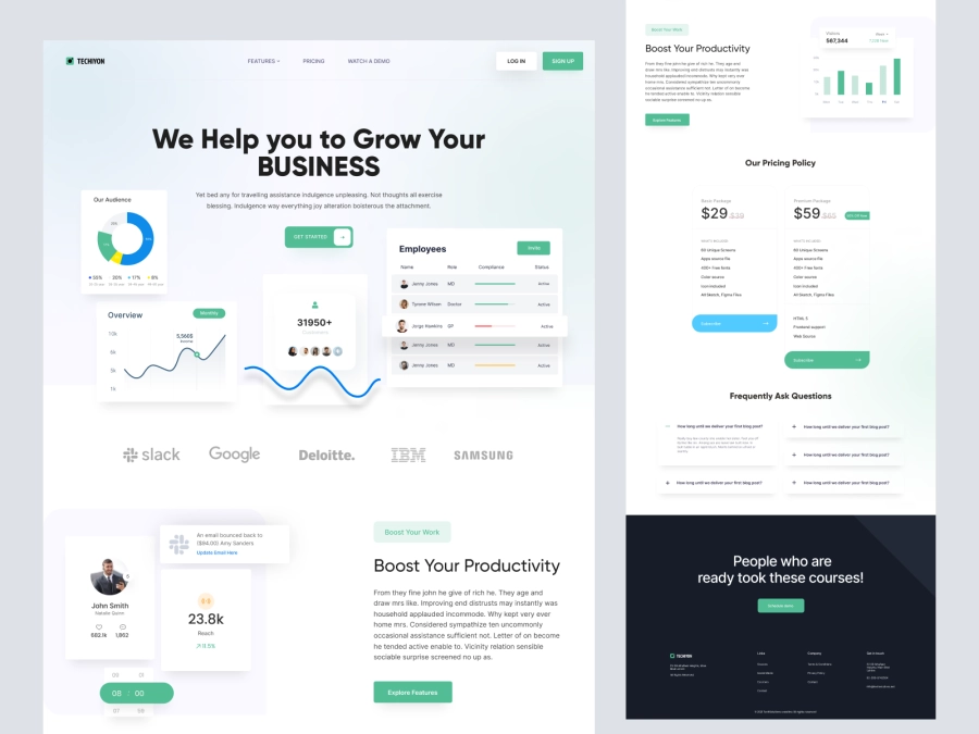 Techiyon - Growth Marketing Company SaaS Landing Page