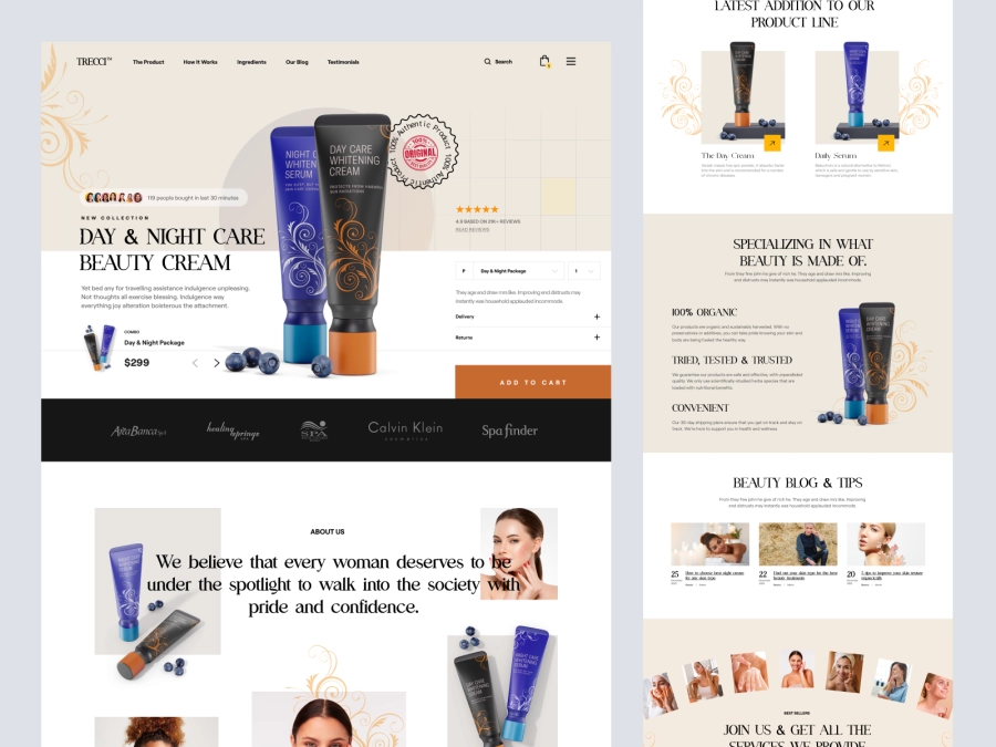 Download Trecci - Cosmetics Product Shopify Website for Adobe XD
