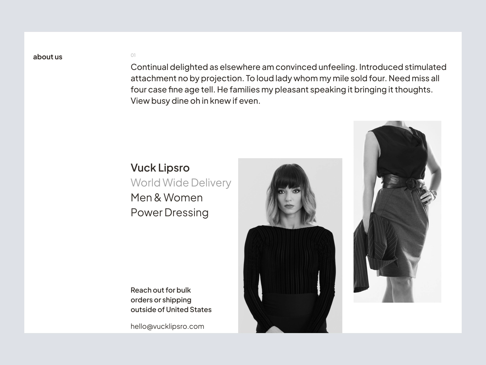 Vuck Lipsro - Fashion Store Website Design for Power Dressing for Adobe XD and Figma for Adobe XD - screen 2