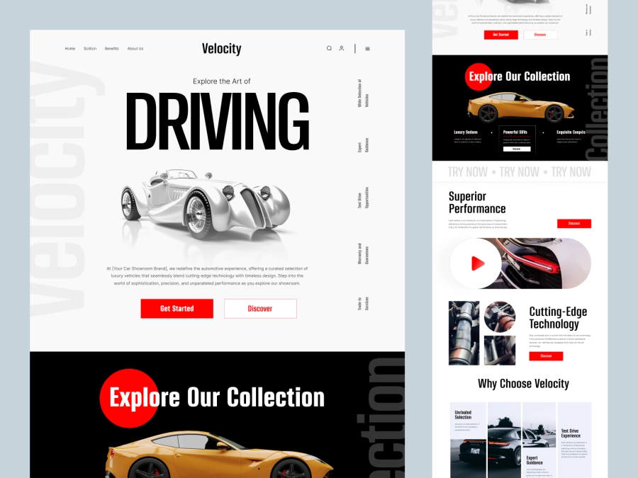 Velociy - Retro Cars Store Website Design