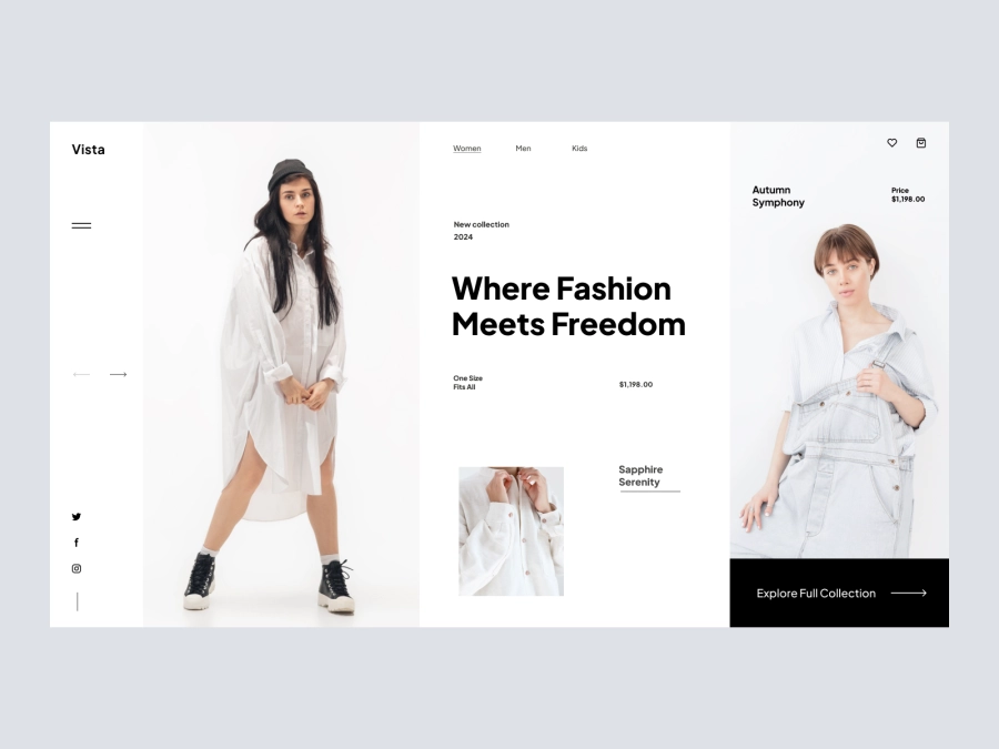 Download Vista - Fashion Website Design for Adobe XD
