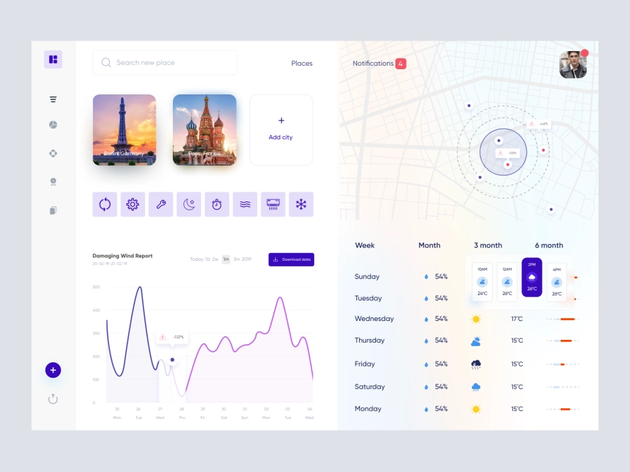 Download Weather App UI Concept for Adobe XD