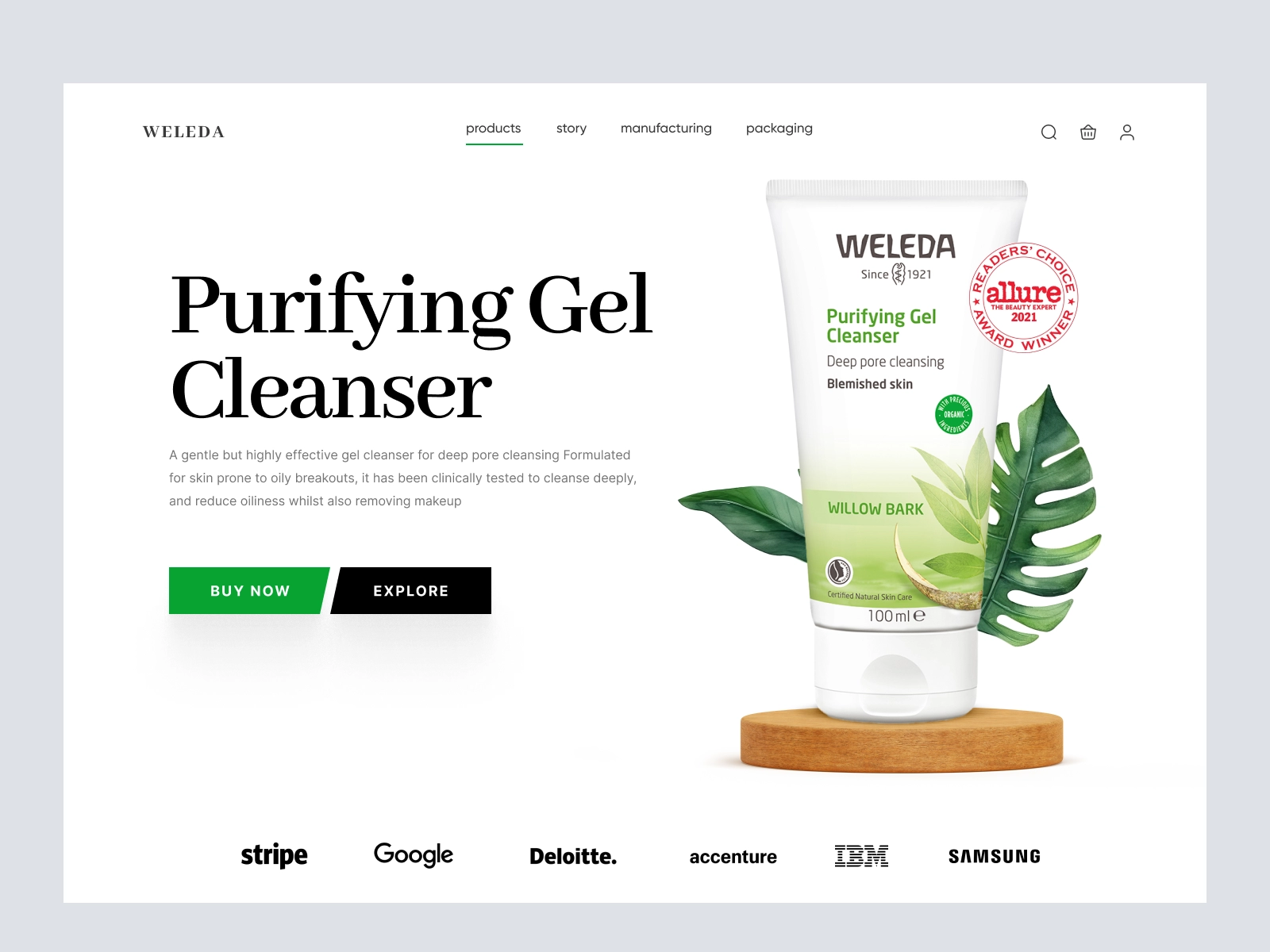 Weleda - Cosmetics and Beauty Store for Adobe XD - screen 1