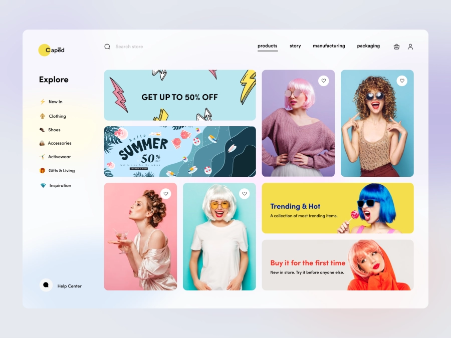 Download Wigs - Ecommerce Website UI for Adobe XD