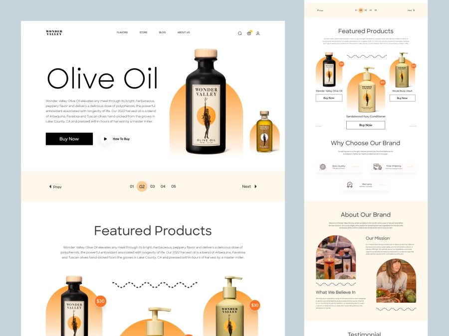 Download Wonder Valley - Olive Oil Shopify Store Design for Adobe XD