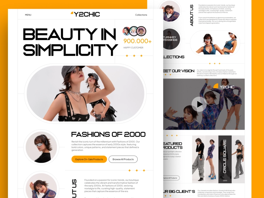 Download Y2Chic - Retro Fashion Store Website for Shopify and Woocommerce for Adobe XD